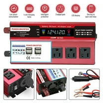 Car Power Inverter 4000W DC 12V To AC 110V 120V Converter 4USB Off Grid Boat LCD