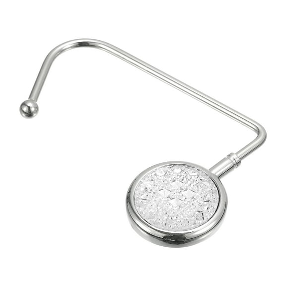 Uxcell 4.3" Portable Purse Hook Handbag Hanger for Table Desk Bag Storage Decor, White