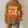 thumbnail image 2 of Football Sweatshirt for Women Game Day Print Long Sleeve Football Season Pullover Sunday Funday Fall Winter Tunic Tops, 2 of 5