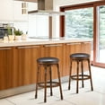thumbnail image 3 of Costway Set of 2 29'' Swivel Bar Stool Leather Padded Dining Kitchen Pub Chair Backless, 3 of 10