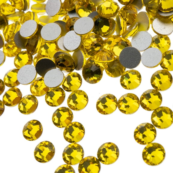 Crystal Lane DIY 1440pcs SS20 (4.7mm) Citrine | Glass Round Flat Back Rhinestones