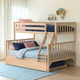 thumbnail image 2 of Max & Lily Bunk Bed Twin over Full with Trundle, Solid Wood Scandinavian Style Bunk Beds for Kids, 2 of 11