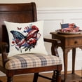 thumbnail image 5 of Horivan Patriotic Linen Pillow Covers Reversible Star Stripe Design, Hidden Zipper, Machine Washable for Sofa Bedroom Home Decor, Independence Day Celebration Pillowcase, 5 of 6