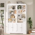 thumbnail image 5 of Homfa 73'' Tall Bookcase with 4 Doors, 6-Tier 8 Cubes Display Bookshelf, Double Row Bookcase with Adjustable Shelves for Living Room Home Office, White, 5 of 9