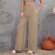 thumbnail image 3 of Gibobby pantalones termicos mujer Pantalones rectos de talle con pliegues para mujer Pantalones de pierna ancha Pantalones sueltos casuales para mujer (Caqui, S), 3 of 4