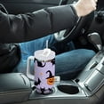 thumbnail image 4 of Yayeee 40oz Stainless Steel Tumbler with Straw and Handle Double-Wall Insulated Travel Water Bottle, Purple Halloween Pumpkin, 4 of 8