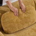 thumbnail image 5 of Modular Sectional Sofa, Chenille Deep-Seat Sofa with 3 Pillows, Extra-Large Compression Design with High-Resilience Foam Core, Smart Self-Recovery Technology and Flexible Space Configuration, Yellow, 5 of 10