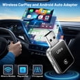 thumbnail image 2 of 2-in-1 Wireless CarPlay & Android Auto Adapter, Converts Wired CarPlay to Wireless, Plug and Play Dongle with Stable Auto-Reconnect, Extended Cable and USB-C Converter, for iOS 10+ and Android 12+, 2 of 7