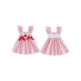 thumbnail image 2 of Cenuakty Toddler Baby Girls Plaid Dress Summer Fashion Back to School Bus Embroidery Flying Sleeve A Line Dress, 2 of 9
