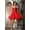 RED, variant on Women's May Queen Embroidered A-line Short Cocktail Dress With V Neckline Red Size 10