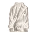 thumbnail image 4 of ManxiVoo Half High Collar Knit Sweater For Women Slim Fit Long Sleeve Soft Pullover Versatile Staple Chic Simplicity S Size White, 4 of 5