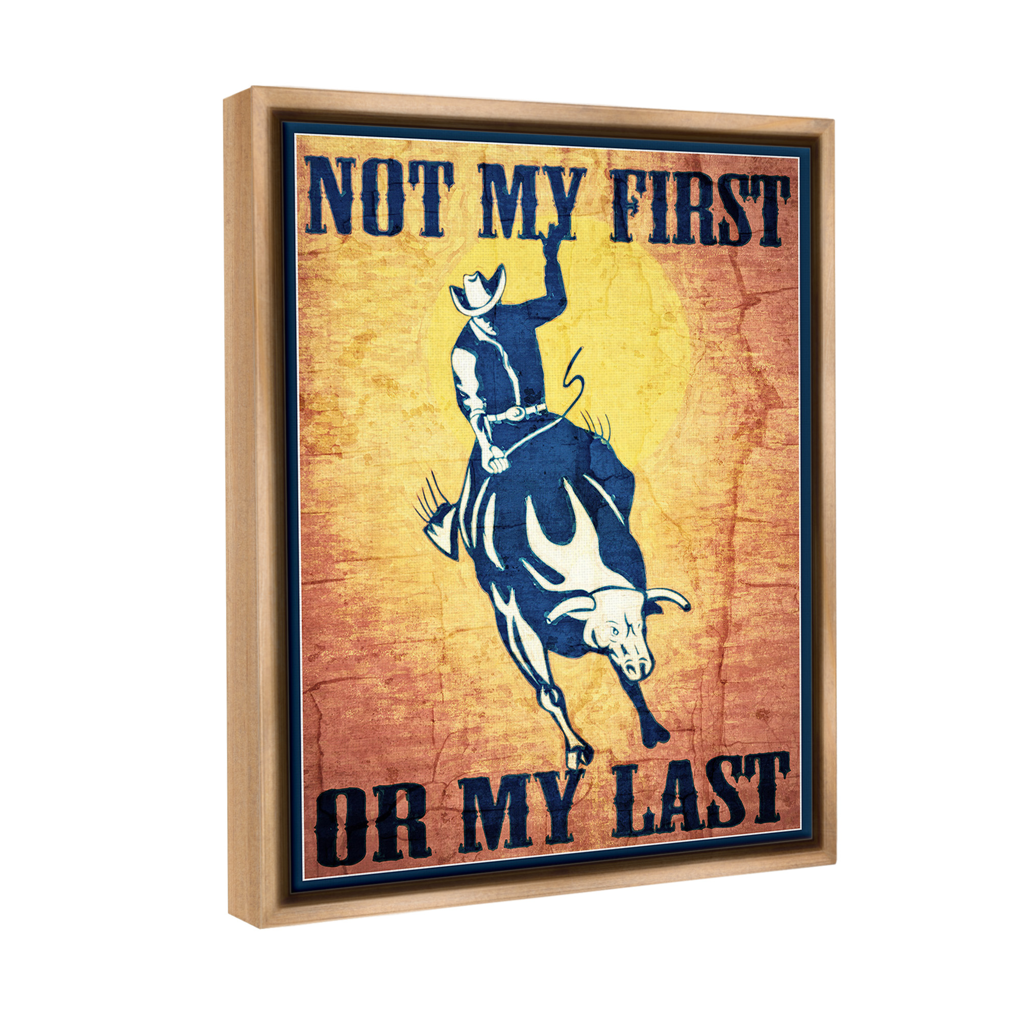 Stupell Industries Rodeo Cowboy Phrase Animals & Insects Painting Brown Floater Framed Canvas Art Print Wall Art, 25 x 31