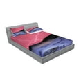 thumbnail image 2 of Ambesonne Nature Fitted Sheet & Pillow Sham Set, Thunderstorm Phenomena, Full, Pink Grey, 2 of 2
