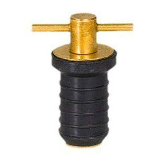 amagogo Brass Handle Drain Plug Marine Boat Drain Plug Replacement Rubber Plug for Boats T handle 17mm