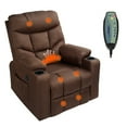 thumbnail image 2 of Danrelax Power Lift Chair Electric Recliner, Heated Vibration Massage Fabric Sofa Motorized Living Room Chair, For Office, Bedroom, Brown, 2 of 10