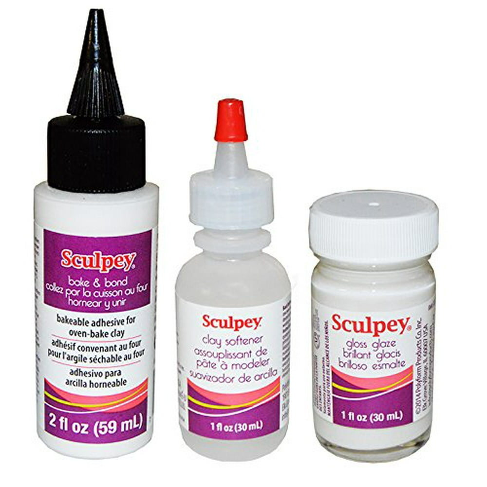 Sculpey Oven Bake Clay Bake and Bond Clay Softener and Gloss Glaze