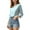 Light Blue1, variant on Womens 3/4 Length Sleeve Tops! Comdrip Women's Top 3/4 Sleeve Striped Printed Cute Top V Neck Slim Half Sleeve T Shirt Shirt Top Mid Length Sleeve Tops for Women Light Blue XL