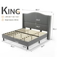 thumbnail image 3 of Merluxy 52.6" King Bed Frame with Camelback Headboard,Velvet Upholstered,Light Grey, 3 of 9