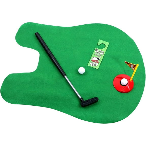 LQQBOX Toilet Golf ,Potty Golf Drinker Toilet Toy Potty Putter Putting Golfing Game Indoor Practice Mini Golf Set Golf Training Accessory for Men Women