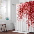thumbnail image 5 of Red Eucalyptus Leaves Fabric Shower Curtain Watercolor Art Washable Shower Curtains for Bathroom, Waterproof Bath Curtain with Hooks Home Decor 72x84in, 5 of 8