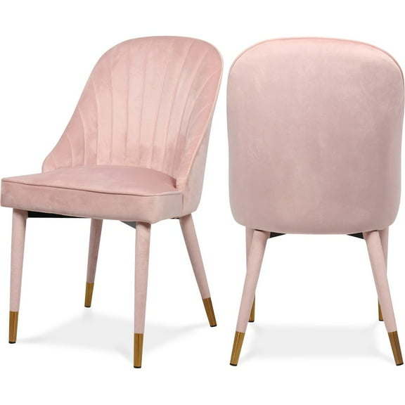 Meridian Furniture Belle Pink Velvet Dining Chair (Set of 2)