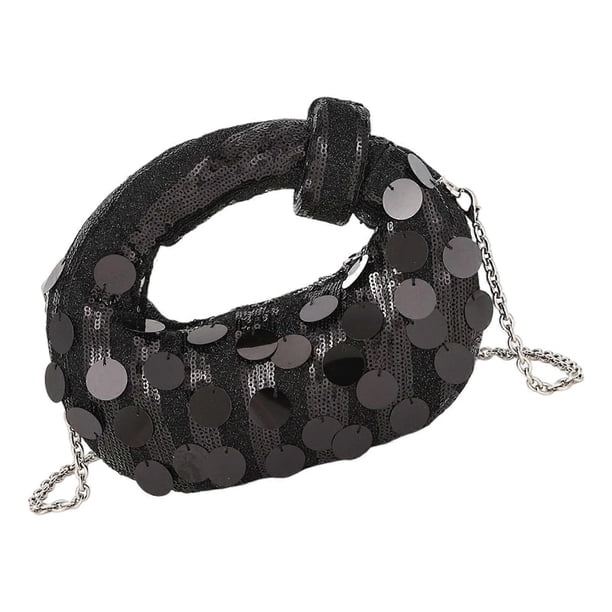 Elegant Sequins Evening Purse With Sparkling Sequins Ample Space Shoulder Crossbody Bag For Essential Night Out Silver