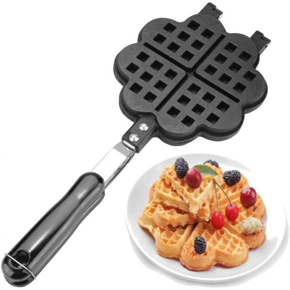 Zshan 1 piece waffle making pot, 13.19 x 5.51 inch mini waffle iron heart shaped waffle baking tool, waffle making pot, kitchen stove, gas baking tool