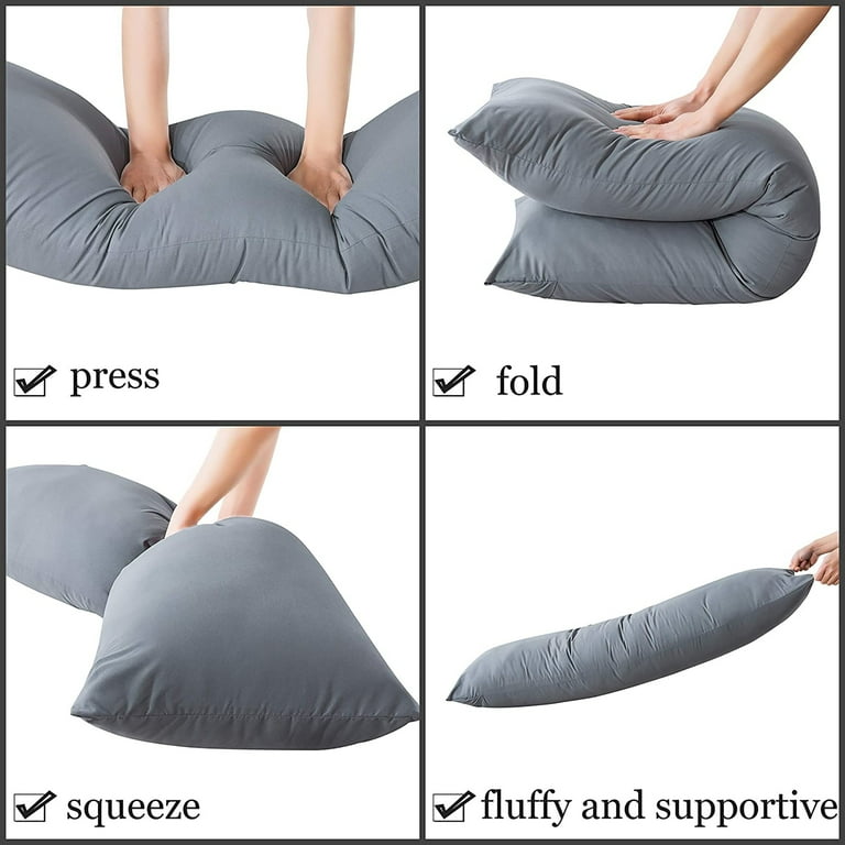 Body Pillow with Pillowcase-Soft Long Bed Pillow for Adults