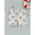 thumbnail image 3 of Musuos Baby Boy Swim Trunks, 6M 12M 18M 24M 3Y Elastic Waist Tree/Dinosaur Print Summer Beach Swim Shorts Swimwear for Toddler, 3 of 8