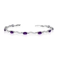thumbnail image 1 of 14K White Gold Oval Amethyst and Diamond Bracelet, 1 of 3