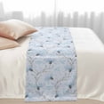 thumbnail image 3 of Bed Runner Scarf for King Size Bed, Blue Flowers Beds Scarf Throws for Foot of Bedding, Watercolor Botanical Floral Vines Plants Decorative Beds Runners for Bedroom Guestroom, 94"x20", 3 of 8