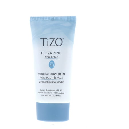 TIZO Ultra Zinc Body & Face Sunscreen Non-Tinted SPF40, 3.5 oz