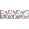 thumbnail image 6 of Watercolor Summer Hydrangea Hallway Runner Rug 2'x6' Kitchen Rug with Rubber Backing Purple Floral Butterflies Non Slip Entryway Rug Runner Washable Soft Area Rug for Hallway Bedroom Kitchen Decor, 6 of 6