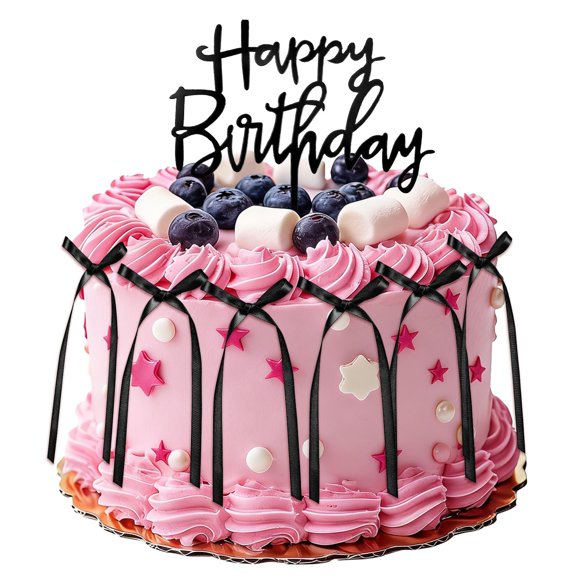 Fiesta de cumpleaños vintage con lazo negro para decorar tartas con forma de larrel