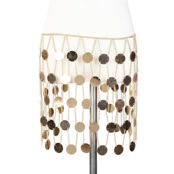 Gold Sexy Circle Sequins Body Chains Hip Skirts Tassel Waist Chains Beach Nightclub Party Body Accessories gold