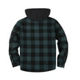 thumbnail image 4 of WTOBBY Men's Flannel Button-Up Jacket, Plaid Fleece Lined with Chest Pockets, Warm Casual Stylish Layer for Daily, Work, and Weekend Activities,Green 3XL, 4 of 7