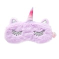 thumbnail image 1 of Antifaz para dormir de peluche con forma de cuerno de unicornio brillante, antifaz de dibujos animados, antifaz para dormir, siestas, viajes (morado), 1 of 7