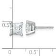 thumbnail image 4 of 14k White Gold 2 carat Lab Grown Diamond VS/SI+ G+ Princess Complete Four Prong Stud Earrings, 4 of 4