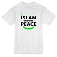 thumbnail image 1 of "Islam Means Peace" Citation de devant Moyenne, T-shirt Blanc Graphique Vert pour Hommes, 1 of 1