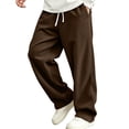 thumbnail image 6 of Zynoxe Men's Corduroy Pants with Side Pockets Plus Size Solid Color Full Length Pants Elastic Waist Drawstring Casual Trousers Lightweight Relaxed Wide Leg Pants for Men 2XL, 6 of 9