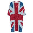 thumbnail image 4 of Glittery Union Jack Flag Sleepshirts For Sleeping Travels Loose Sleepdress Pajama Dress Soft Nightdress Sleepwear, 4 of 7