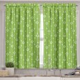 thumbnail image 2 of Ambesonne Irish Valance & Curtain, Trifolium Wavy Lines, 55"x24", Lime Green White, 2 of 6