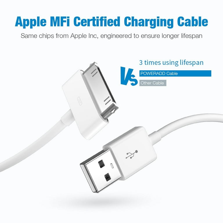 Basics Apple Certified 30-Pin to USB Charging Cable for Apple iPhone  4, iPod, iPad 3rd Generation, 3.2 Foot, Black