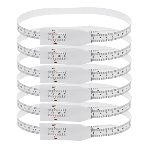 Uxcell 6Pcs Cinta de Medición de Circunferencia de Cabeza 56cm Regla Plástica para Medir la Circunferencia de Cabeza y Brazo de Niños, Blanca