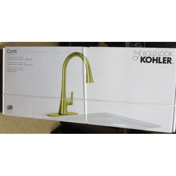 KOHLER Conti Brushed Moderne Brass Kitchen Faucet