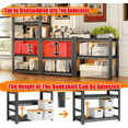 thumbnail image 6 of 5 Tier Metal Bookshelf, 72" H Bookshelves, Heavy Duty Steel Bookcases, Large Storage Capacity Adjustable Tall Industrial Bookshelf for Living Room, Bedroom and Library, Black, 6 of 8