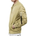 thumbnail image 4 of Ma Croix Mens Ruched Bomber Jacket Lightweight Waterproof Nylon Gathered Sleeve, 4 of 6