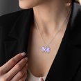 thumbnail image 4 of Juwaliy Purple Butterfly Necklace Heart June Birthstone Necklace Alexandrite CZ Silver Plated Pendant Jewelry Women Birthday Mother's Day Gift for Mom, 4 of 11