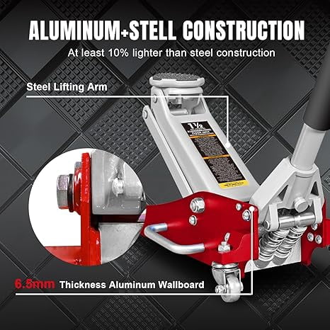 HYPER TOUGH 1.5 Ton DT815016L Aluminum Floor Jack