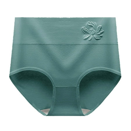 Dasayo High Waist Women s Panties on Clearance Cotton Full Coverage Plus Size Panties Brief Underwear for Women XL